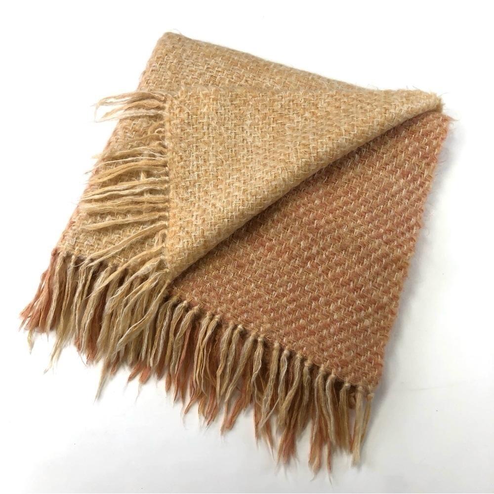 Mohair sunset throw blanket by Quebec weaver Nina Bruneau Tessier